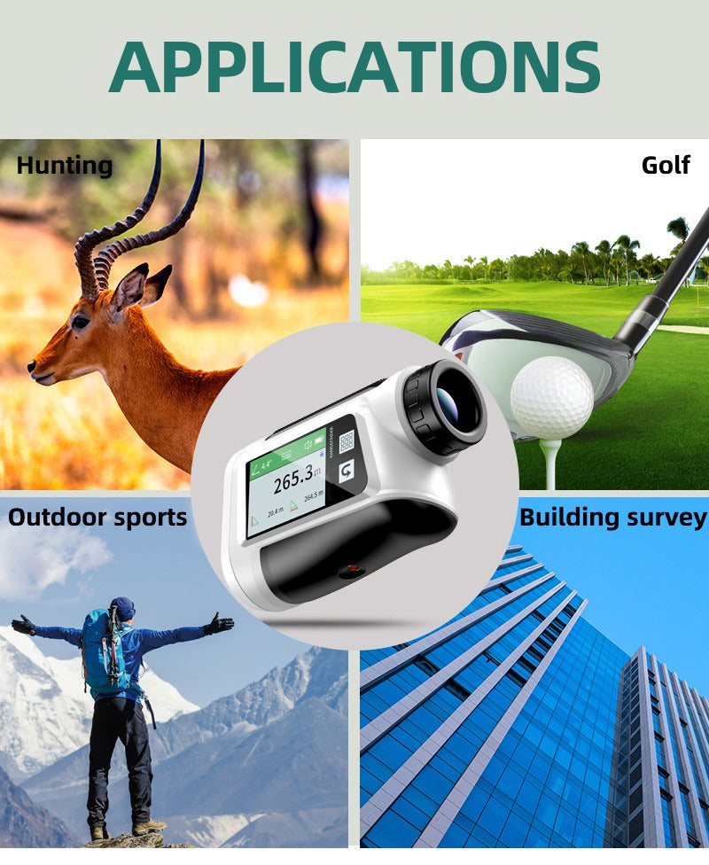 Laser Rangefinder 1000 Yard with Slope Compensation & Vibration Lock – USB Rechargeable Golf Rangefinder with Side Display Voice Broadcast 9