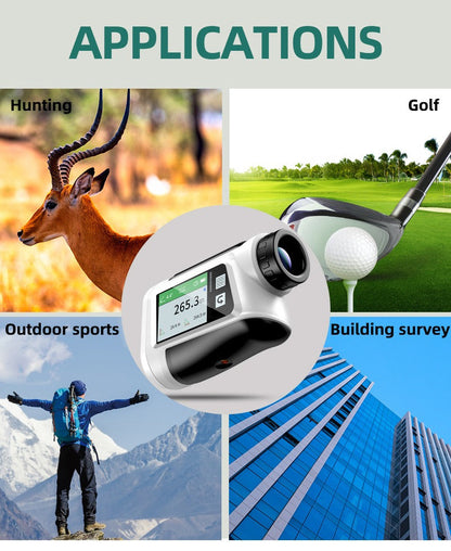 Laser Rangefinder 1000 Yard with Slope Compensation & Vibration Lock – USB Rechargeable Golf Rangefinder with Side Display Voice Broadcast 9