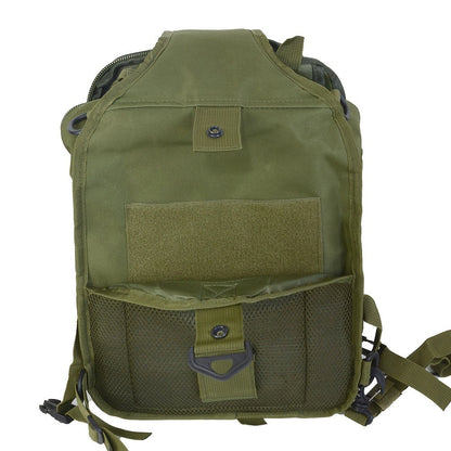 Multi-Pocket Tactical Chest Sling Bag with Adjustable Shoulder Strap in Black, Fern Green or Khaki