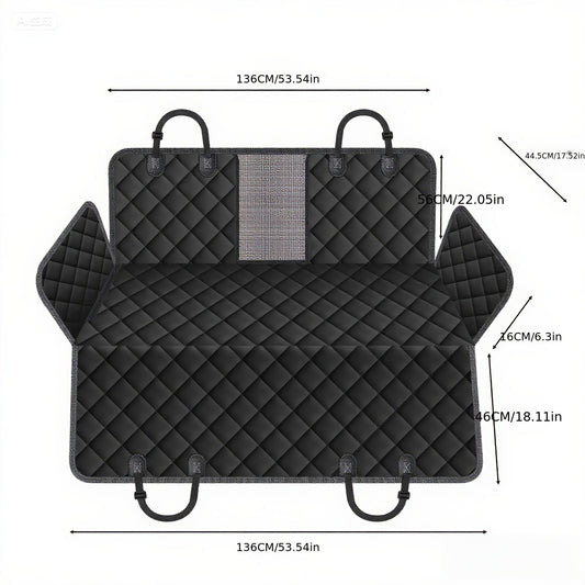 Dog Car Seat Cover for Back Seat – Waterproof Oxford & TPU Pet Seat Protector with Anti-Slip Base, Side Flaps