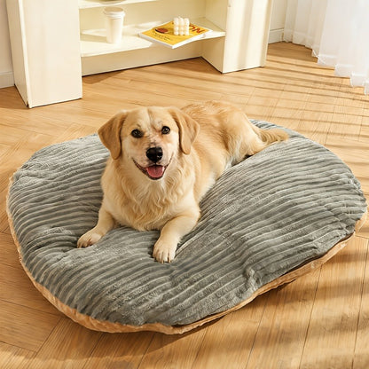 Furry Round Pet Bed for Dogs & Cats – Soft Warm Washable Dog Bed with Anti-Slip Base, Foldable Breathable Plush Cat Bed Mattress