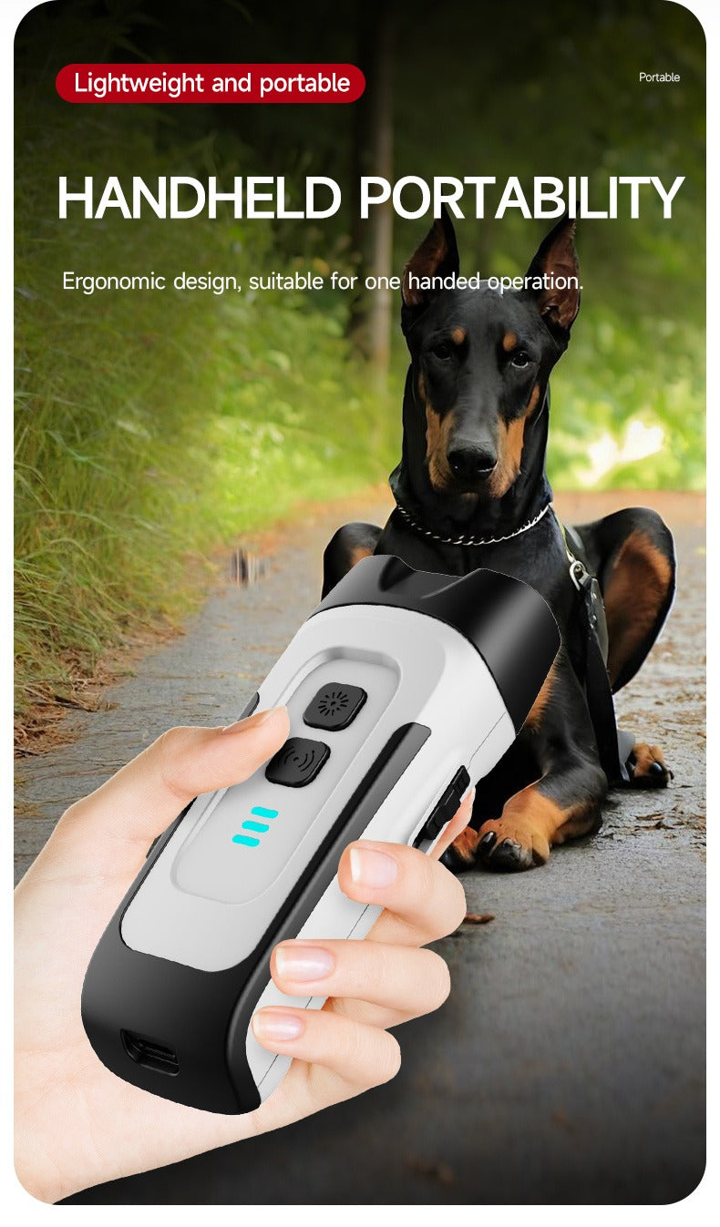 Ultrasonic Dog Bark Control Device with LED Flashlight – Adjustable Anti-Barking Trainer, Portable Indoor Outdoor Dog Behavior Corrector