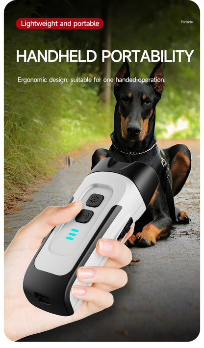 Ultrasonic Dog Bark Control Device with LED Flashlight – Adjustable Anti-Barking Trainer, Portable Indoor Outdoor Dog Behavior Corrector