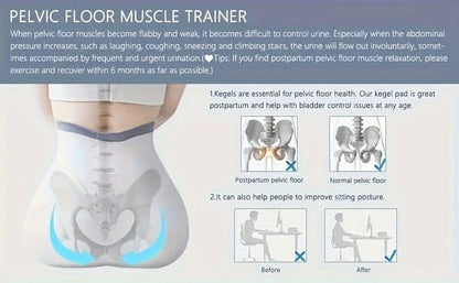 Pelvic Floor Trainer Electric Massage Cushion – 6 Vibration Modes, Wireless Rechargeable, Hip & Leg Muscle Training for Men Women