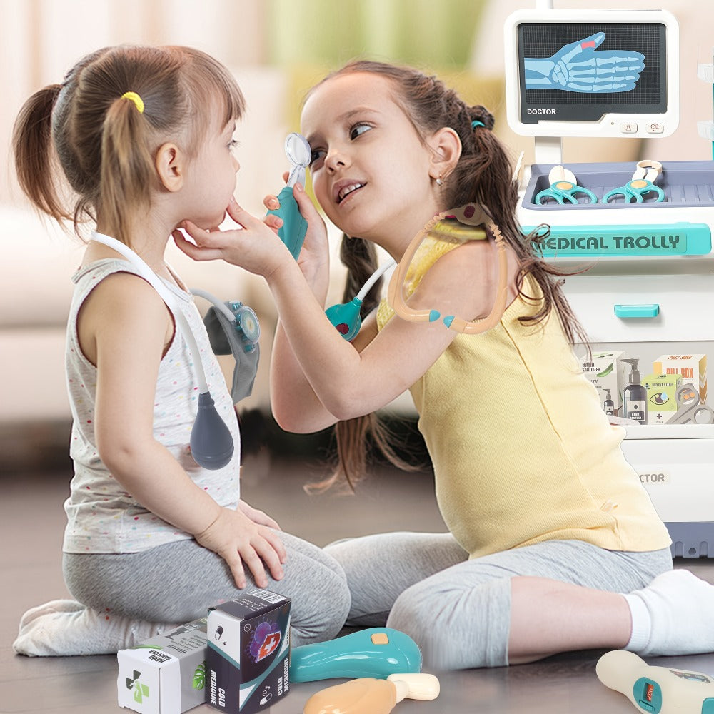 Deluxe Doctor Kit for Kids 26pcs, Pretend Medical Station Toy Set with Play Stethoscope & Medical Instruments