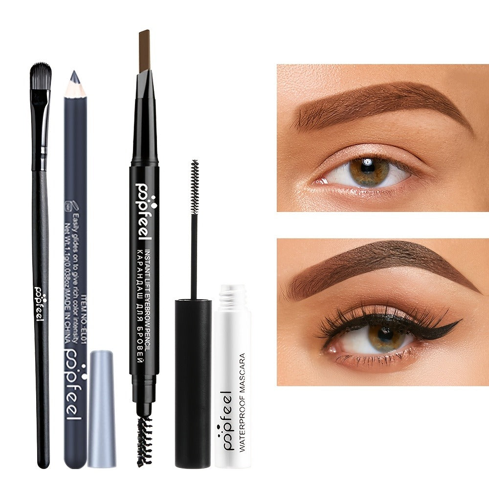 Complete Eye Makeup Kit 40 Color Eyeshadow Palette with Mascara Eyeliner Eyebrow Pencil & Brush – Matte Shimmer Glitter Pigmented Blendable