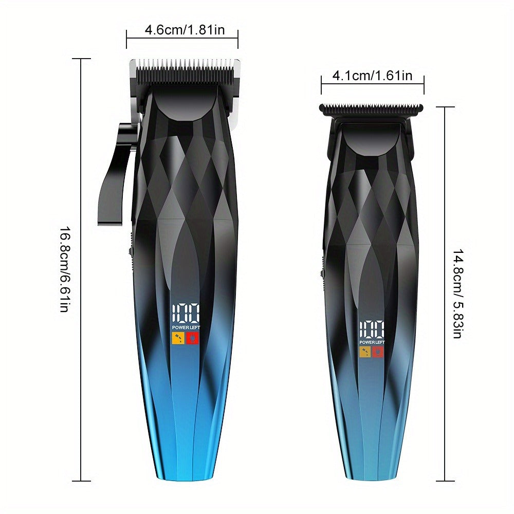 Electric Hair Clipper 2-Pack for Men – Professional Cordless Hair Trimmer Set for Home Car Business Travel