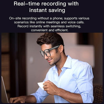 Smart Glasses 8MP Wide-Angle Camera Eyewear with 4K Recording, 4GB Storage and 163-Language Translation