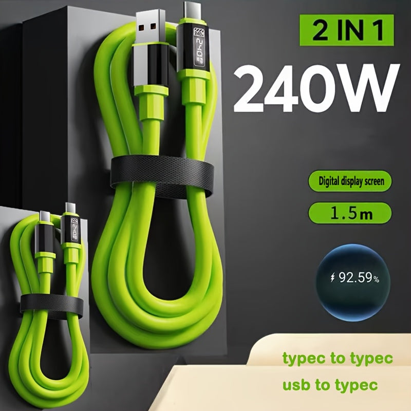 2-Pack USB-C to USB-C Super Fast Charging Cable with Data Transfer, Matcha Green for an Everyday Personal Care Routine