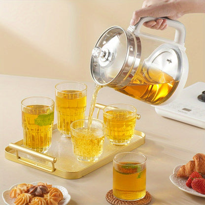 Electric Health Pot Smart Kettle 1.8L Thickened Glass 18 Smart Functions Removable Filter Multi-Functional for Tea Herbal Brewing Camping