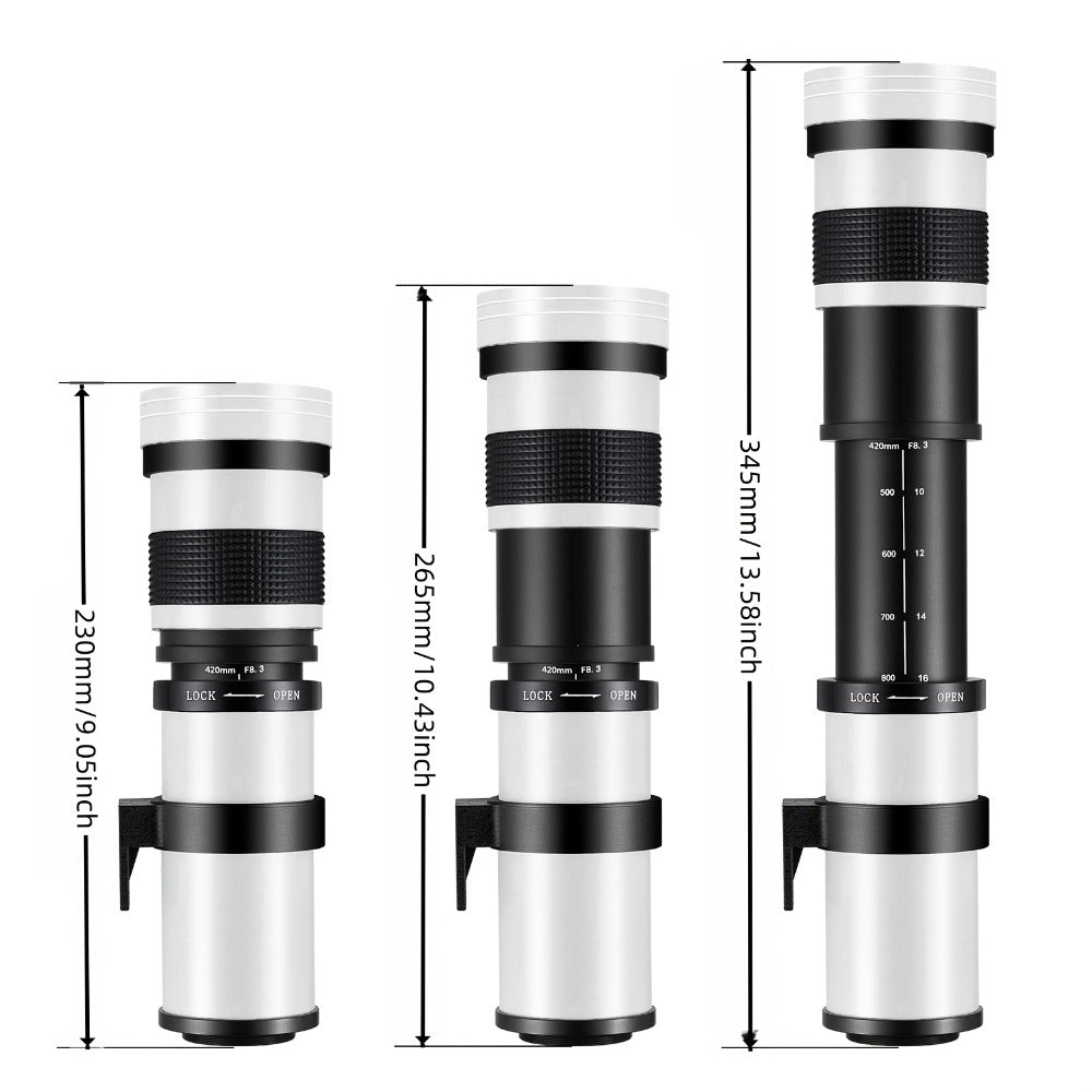 420-800mm High-Power Telephoto Zoom Lens F8.3-16 for Canon EF Mount DSLR Cameras Manual Focus for an Everyday Personal Care Routine