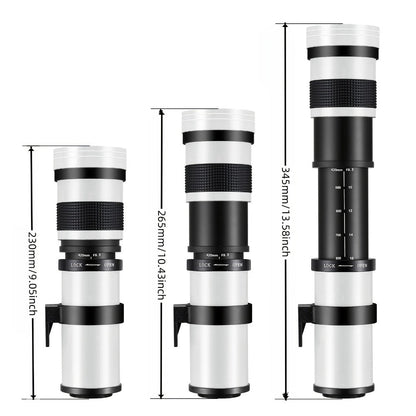 420-800mm High-Power Telephoto Zoom Lens F8.3-16 for Canon EF Mount DSLR Cameras Manual Focus for an Everyday Personal Care Routine