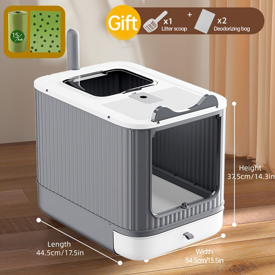 Enclosed Cat Litter Box with Odor Control – Extra Large Covered Design, High Privacy, Easy Clean Modern Cat Toilet for Multiple Cats |