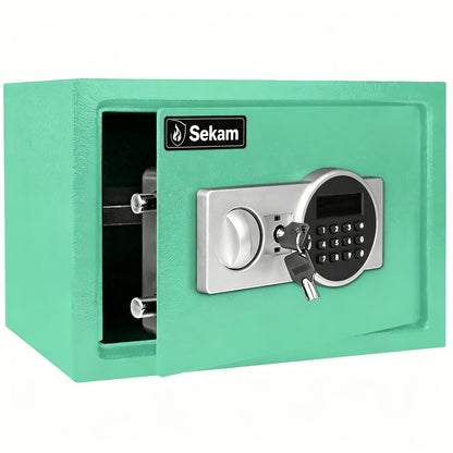 Fireproof Home Safe Box with Digital Keypad and Key Lock Steel Security Safe for Money for Entryways, Bedrooms and Living Spaces