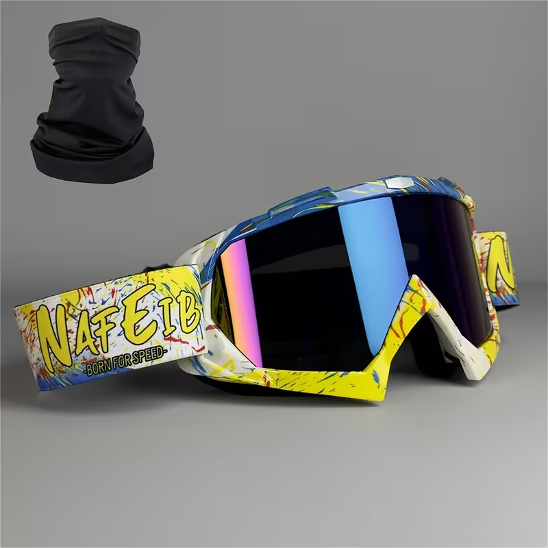 Thirty-Style NAFEIB Ski Goggle and Matching Headwear Set with Mirrored, Clear, Silver and Gray Lens Options
