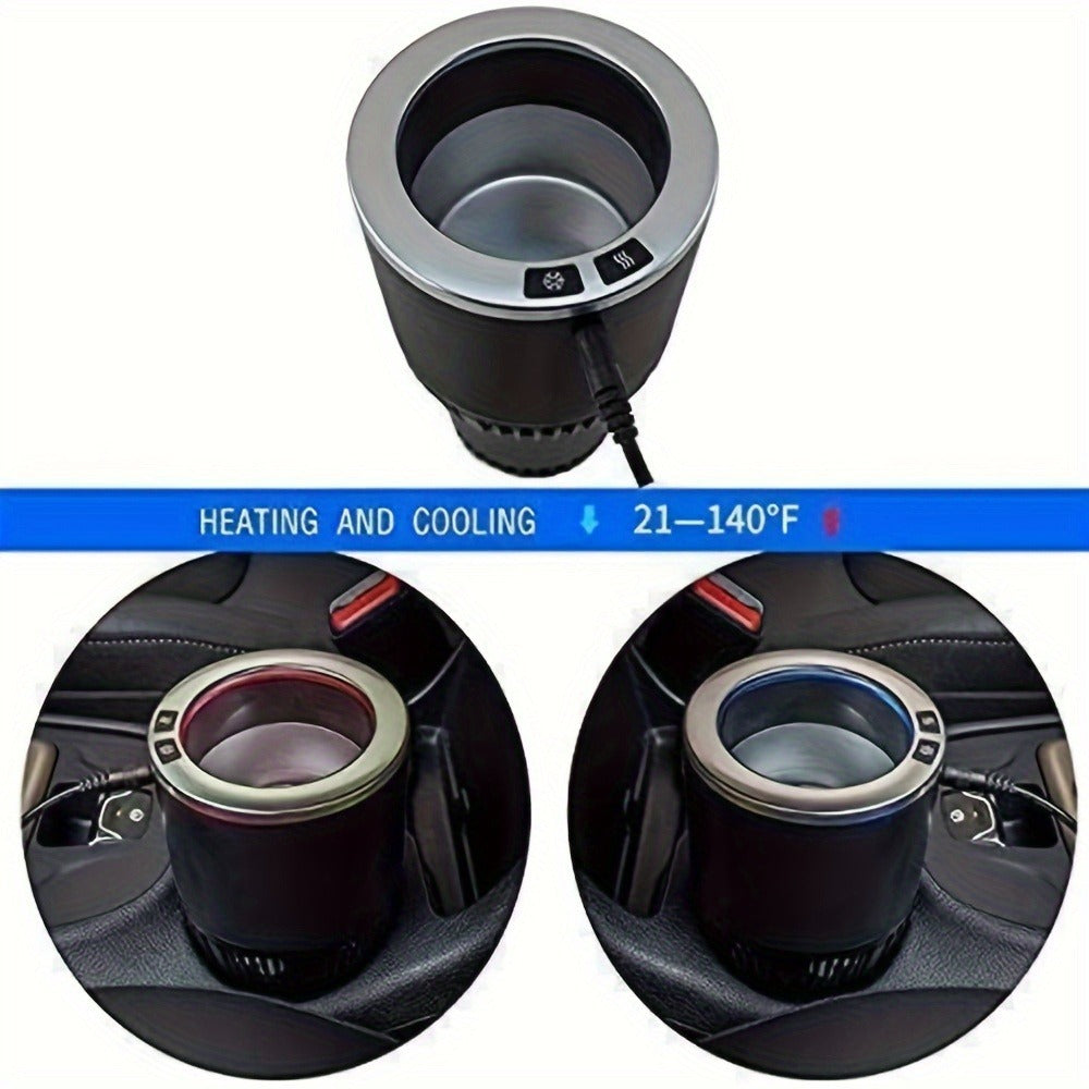 Car Cup Warmer & Cooler 2-in-1 – 12V Electric Heated & Cooled Beverage Holder for Car, Heats to 140°F Cools to 21°F