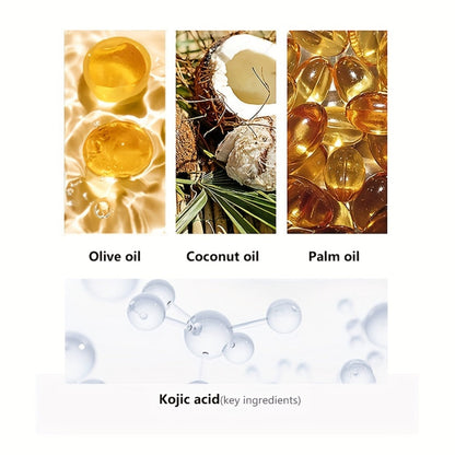 Kojic Acid Brightening Bar Soap 6-Pack – Rose Extract & Glycerin Formula for Dark Spots, Oil Control & Even Skin Tone | Moisturizing Gentle