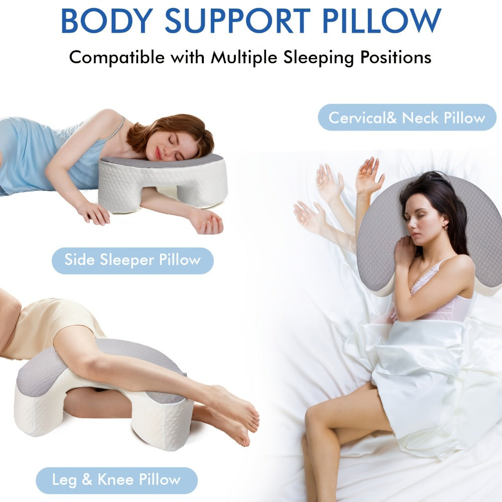 Cervical Pillow C-Shaped Neck Support Side Back Sleepers for Entryways, Bedrooms and Living Spaces