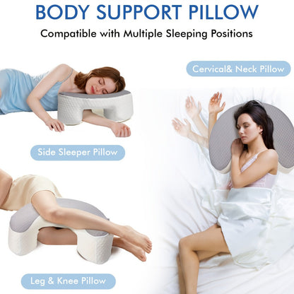 Cervical Pillow C-Shaped Neck Support Side Back Sleepers for Entryways, Bedrooms and Living Spaces