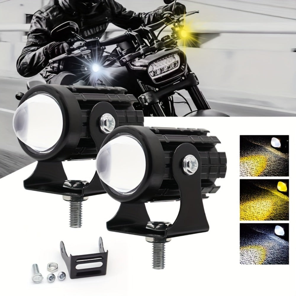 Dual-Color LED Vehicle Work Light Set, Two-Piece 8–80 V Pair with 6000 K White and 3000 K Yellow Output