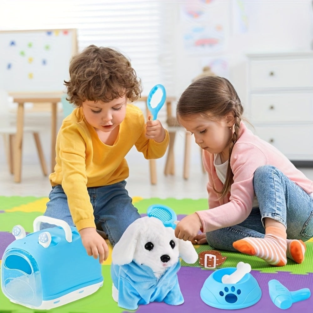 Robot Puppy Toy for Kids That Walks & Barks, Interactive Touch Response Electronic Dog, Special Edition Bow Tie
