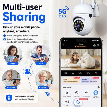 4-Pack Indoor Security Camera 5GHz WiFi 3MP 360° Pan Tilt Zoom, AI Motion Detection & Auto-Tracking