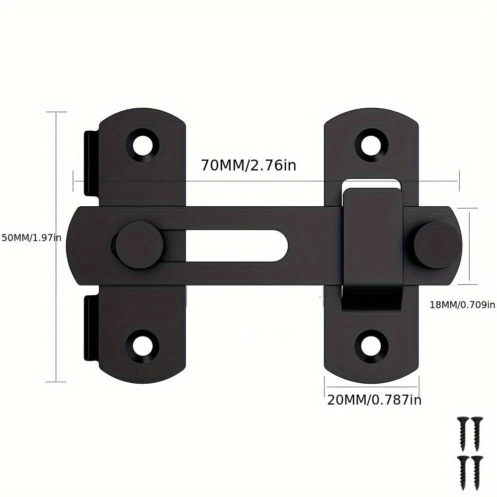 Stainless Steel Door Bolt Lock 180° Flip Latch for Entryways, Bedrooms and Living Spaces, with the Listed Configuration