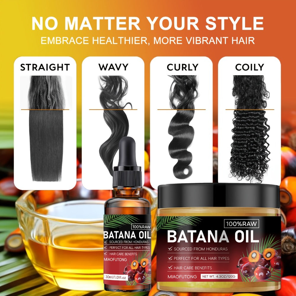 Pure Honduran Batana Oil 2-Pack – Natural Scalp Nourishing Strengthening Repair Oil for Dry Damaged Brittle Thinning Hair
