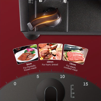 Electric Meat Slicer 200W Deli Food Slicer with Two 7.5" Removable Stainless Steel Blades for Entryways, Bedrooms and Living Spaces