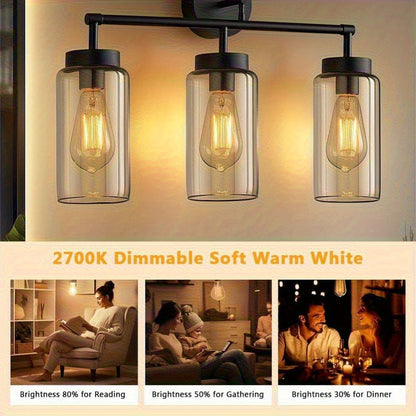 ST58 Vintage Edison LED Filament Bulb 8W 2700K Warm White Dimmable – 60W Equivalent E26 Base Clear Glass Antique Style for Chandelier