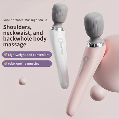 Portable Handheld Massage Stick, USB Rechargeable Wand Massager with 5 Adjustable Speed Levels, Relieves Neck