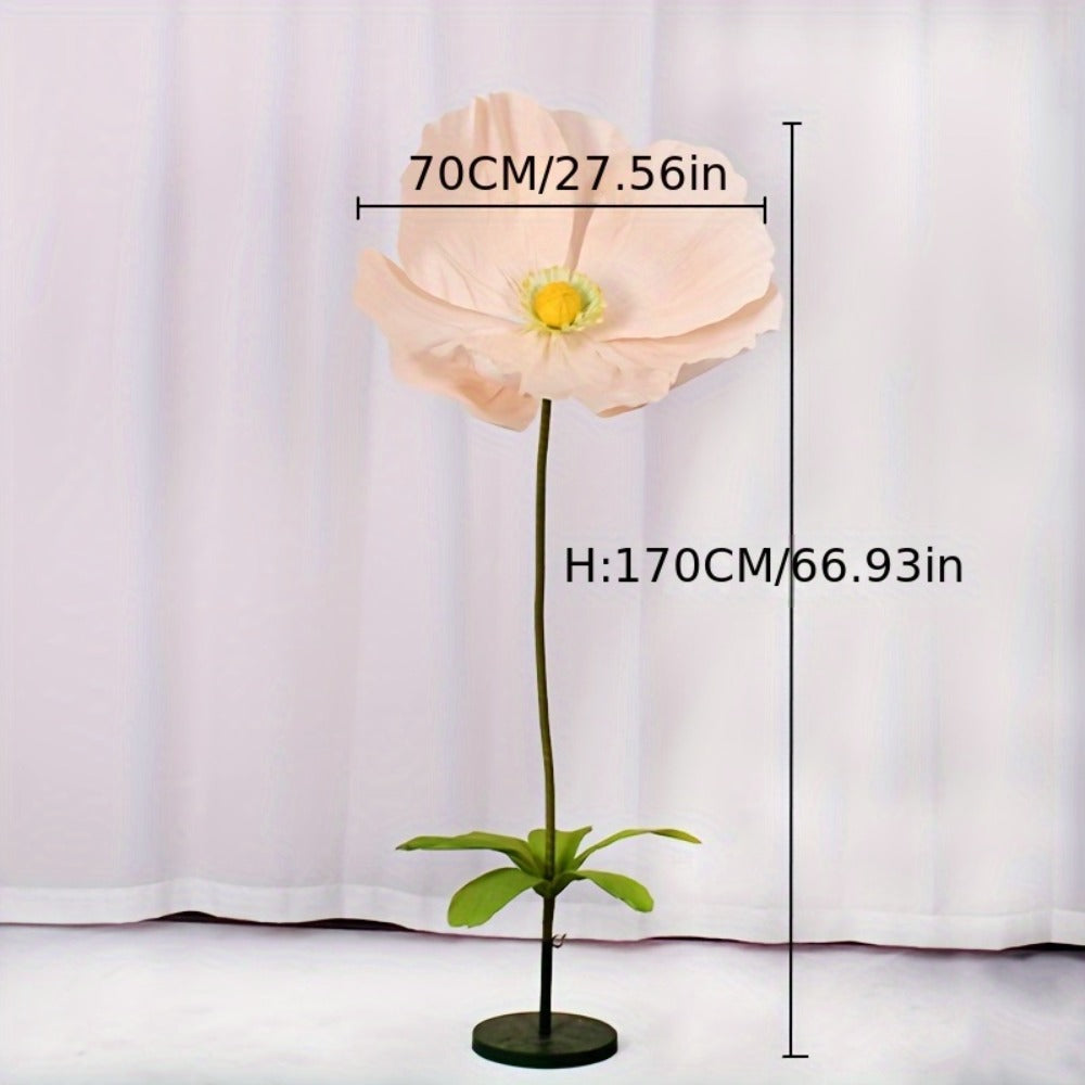 Giant Paper Poppy Artificial Flower - Super Large Floor Standing Fake Flower for Wedding Backdrop