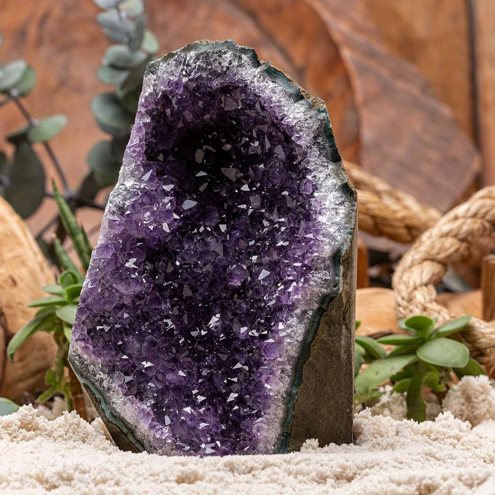 Amethyst Crystal Cave Cluster Natural Uruguayan Polished Edges Geode Home Office Decor Meditation Healing Crystal Birthday Holiday Hanukkah
