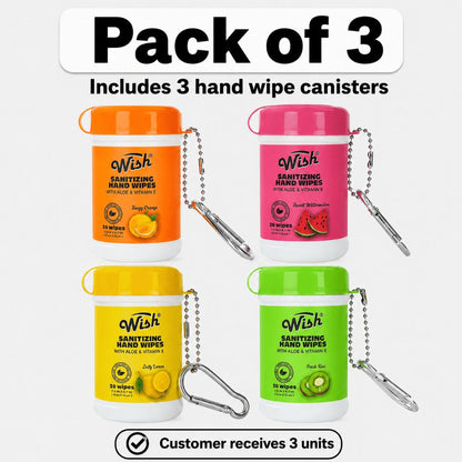 Disposable Hand Wipes Assorted Packs – Portable Travel Size Hand Cleaning Wipes for Everyday Use