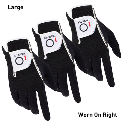 Wet Weather Golf Gloves Rain Grip 3-Pack for Men | Breathable Water-Resistant Golf Gloves for Left & Right Hand