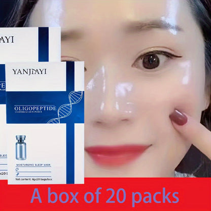 Overnight Sleep Mask Gel with Niacinamide Oligopeptide & Hyaluronic Acid, Alcohol-Free Night Serum for Dry Skin