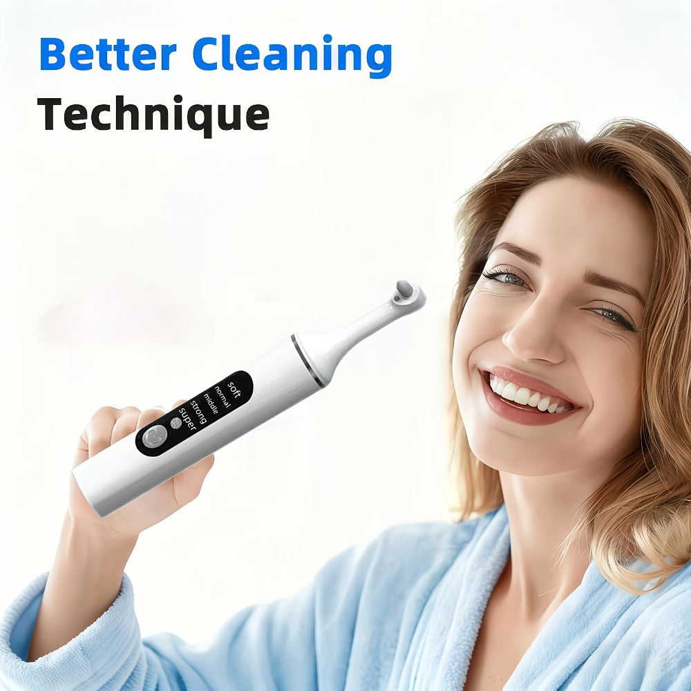 Tooth Polisher Rechargeable, 6 Brush Heads & 5-Speed Settings, Electric Teeth Polishing Tool for Plaque Removal