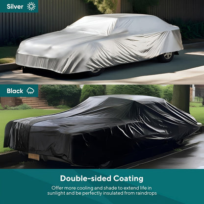 Tarp 2-Pack 10Mil 150GSM Black Silver, Tear-Proof Polyethylene Cover with Reinforced Grommets for Roof Pool Boat Car Camping & Outdoor