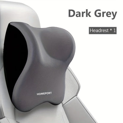 Car Headrest Neck Pillow 100% Memory Foam Ergonomic Support – Breathable Removable Washable Cover Adjustable Buckle for Driver Passenger