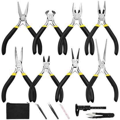 Jewelry Making Pliers Set 3/14pcs Tool Kit - Professional Round Nose, Flat Nose & Needle Nose Pliers
