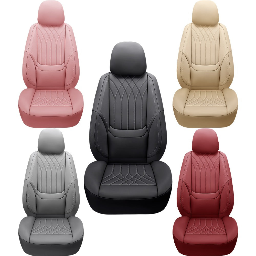 Car Seat Covers PU Leather Full-Coverage Set with Two-Front or Five-Seat Configuration Options