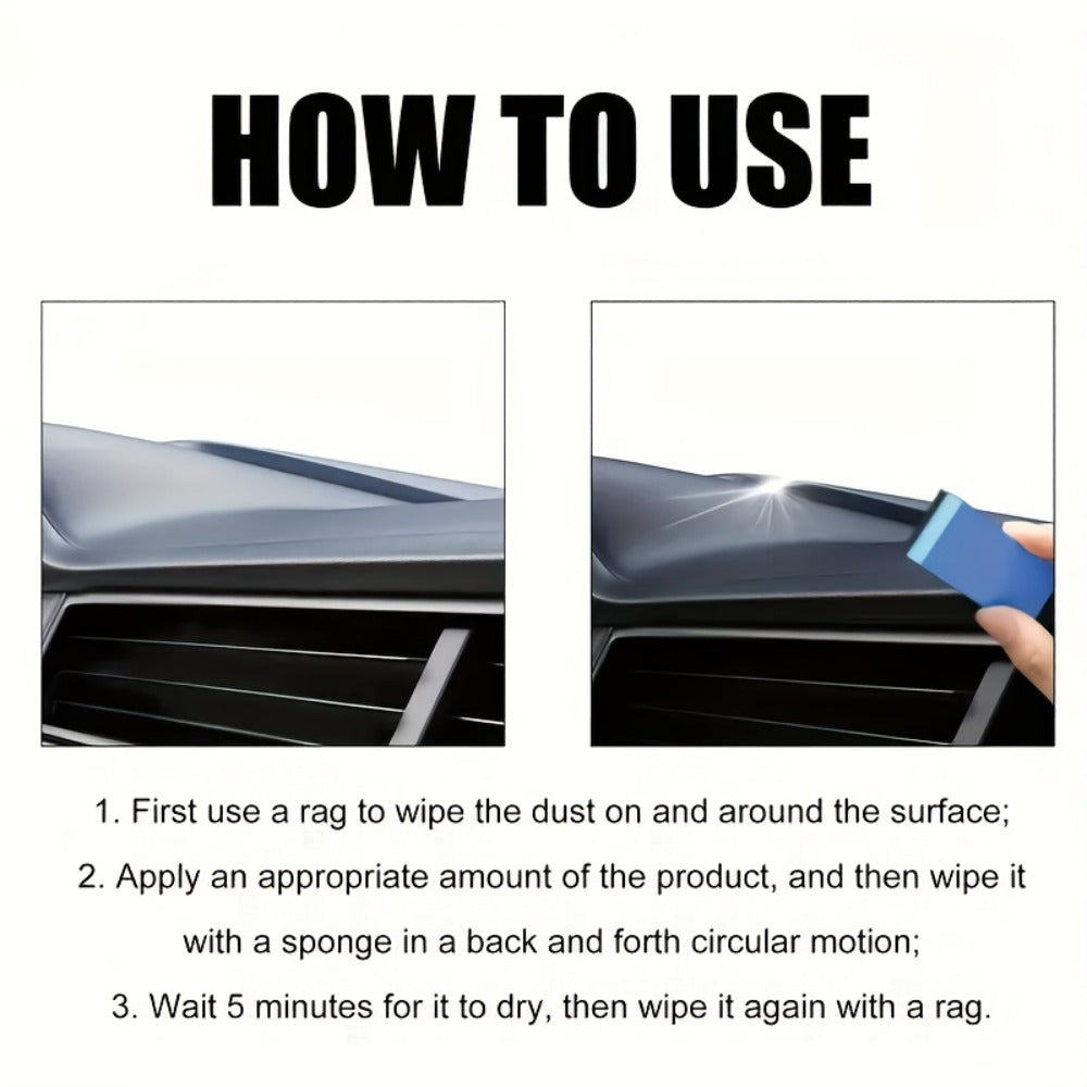 Automotive Plastic Restorer & Whitening Cream – All-in-One Dashboard, Tire & Seat Polish Paste for Car Interior Gloss