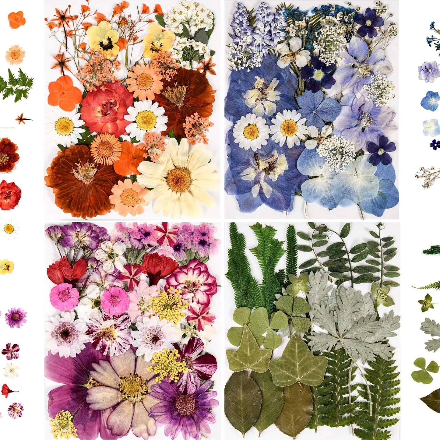 Dried Flowers Set 110 Pieces Vibrant Dried Flowers and Leaves for DIY Crafts Resin Jewelry Making Phone Case Candle Making Scrapbooking