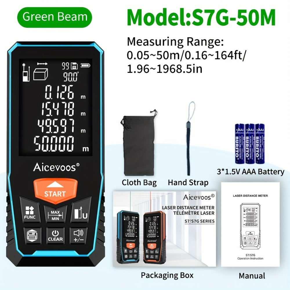 Laser Distance Meter Green Beam Digital Rangefinder 50M 70M 100M 120M Laser Tape Measure for Entryways, Bedrooms and Living Spaces