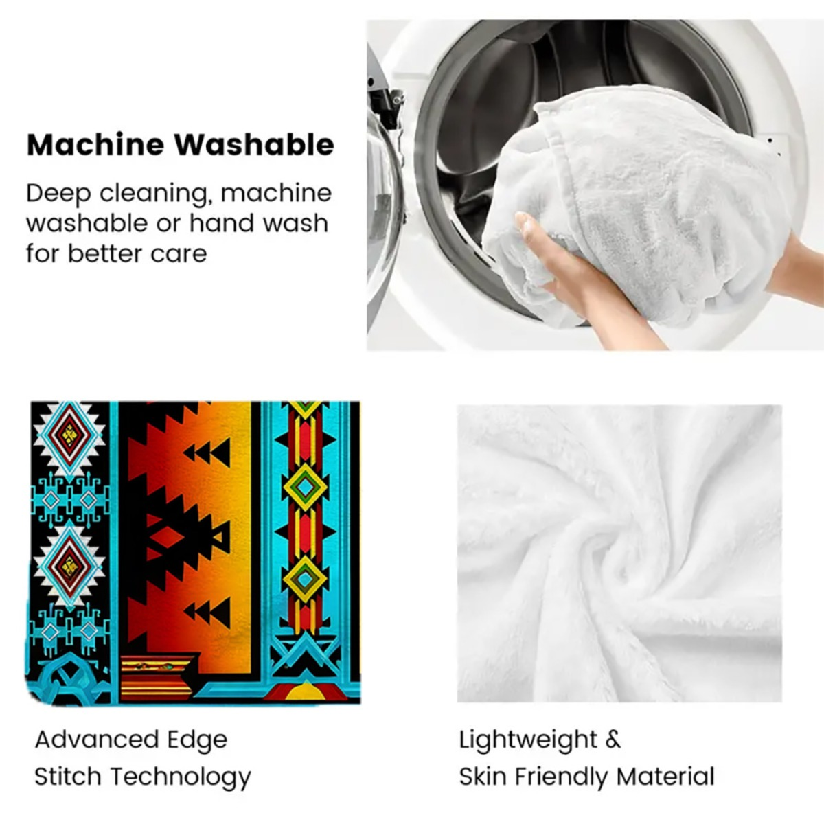 Tribal Pattern HD Print Flannel Blanket 280GSM Throw