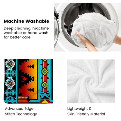 Tribal Pattern HD Print Flannel Blanket 280GSM Throw