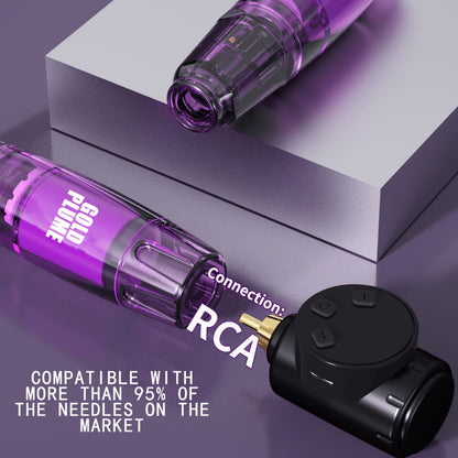 Tattoo Machine Kit GOLDPLUME TM-60 Wireless Rotary Pen with 1100mAh Battery, 10 Cartridges and 7 Ink Bottles