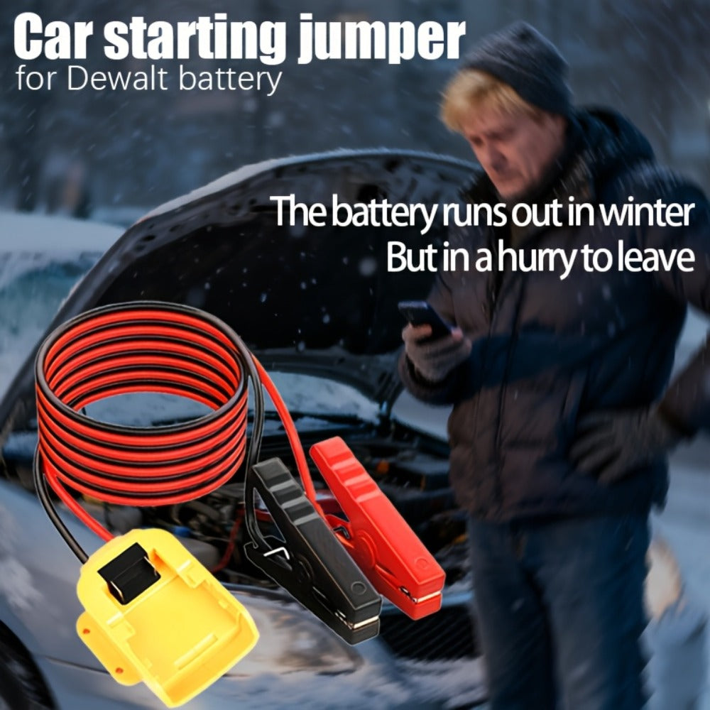 Jump Starter Cable Adapter for DeWalt 18V 20V DCB Battery Portable Car Battery Jump Start Connector ABS Housing