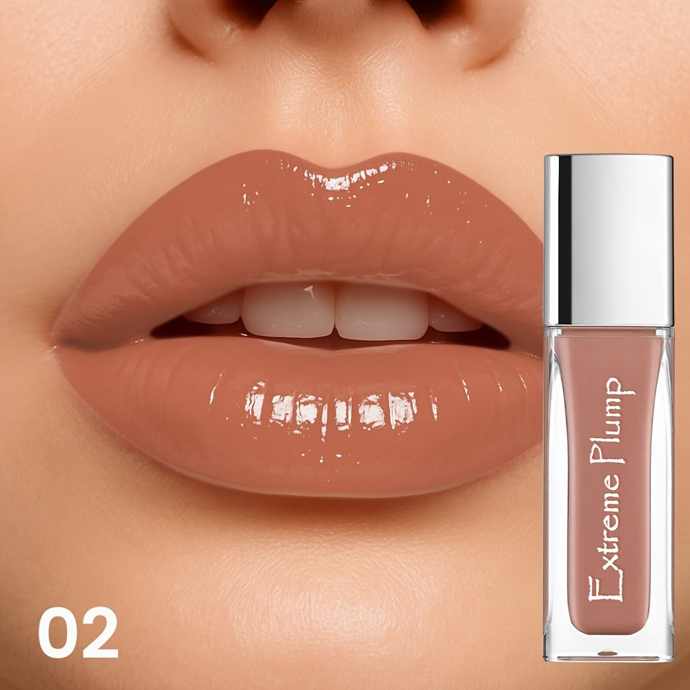 Lip Gloss for Women, Water Gloss Non-Sticky Formula, Sheer Nude Pink Shimmer Tint, Sweatproof Smooth Comfortable Wear