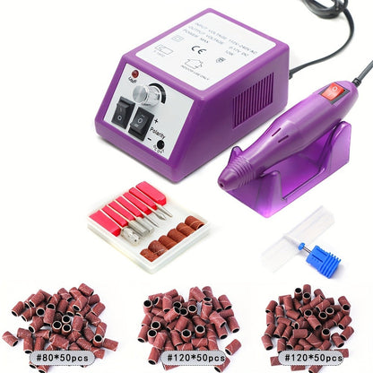 Electric Nail Drill 20000 RPM Console Kit with 6 Bits, 50 Sanding Bands and Standard or 8-in-1 Options